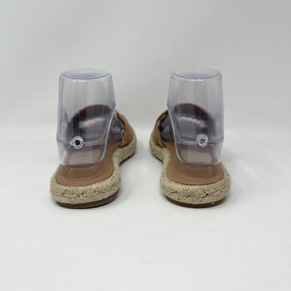 Universal‎ Thread Maren Slide Sandal Womens 6 Tan Square Toe Espadrille - Picture 3 of 8
